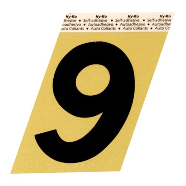3.5In Gold Aluminum Number 9, 10PK, Hy-Ko, Mfr#: B00216